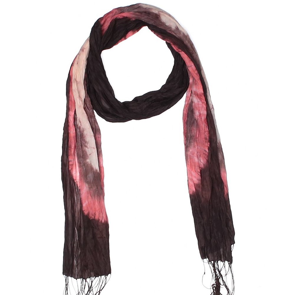 tie dye silk accent fringe ends scarf Wrap